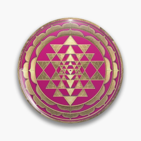 Item preview, GOLDEN SRI YANTRA (lotus pink background) designed and sold by DigitalZealot.
