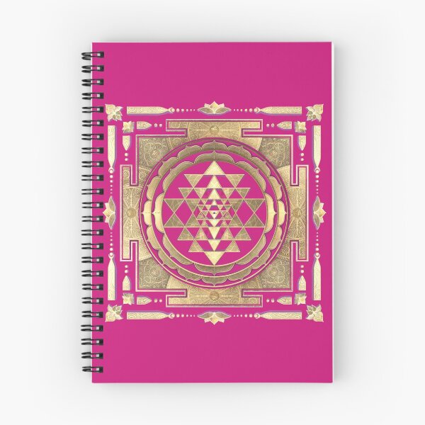 Item preview, GOLDEN SRI YANTRA (lotus pink background) designed and sold by DigitalZealot.