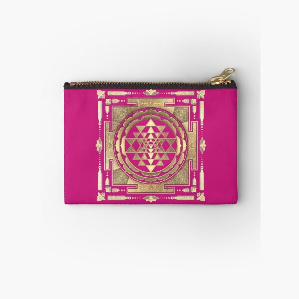 Item preview, GOLDEN SRI YANTRA (lotus pink background) designed and sold by DigitalZealot.