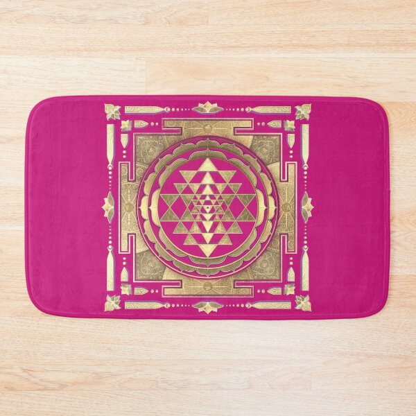 Item preview, GOLDEN SRI YANTRA (lotus pink background) designed and sold by DigitalZealot.