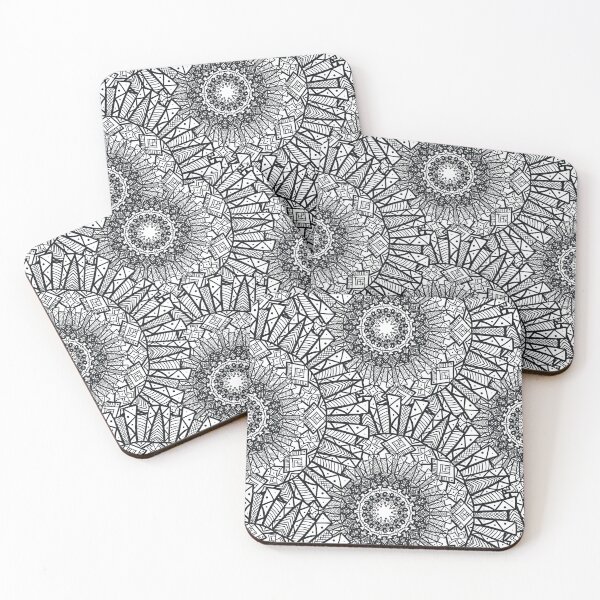 Item preview, Geometric Black and White Mandala Pattern designed and sold by GoldenZodiac888.