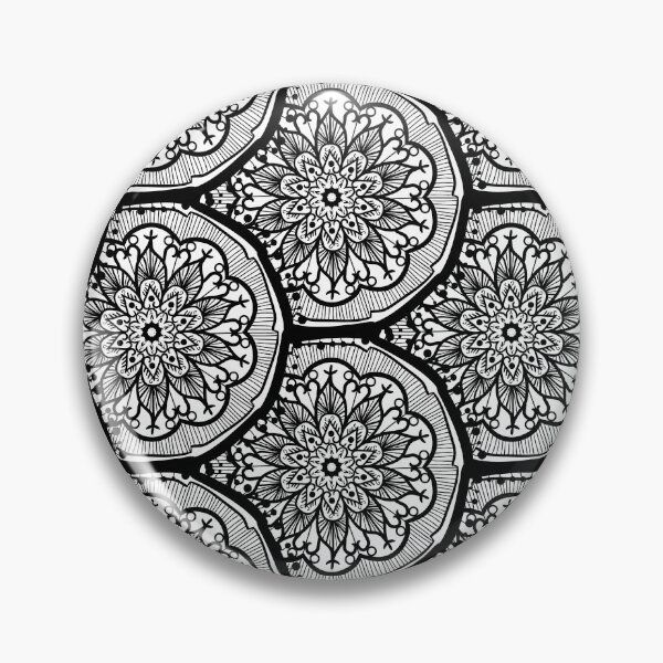 Item preview, Flower Mandalas Pattern Black and White designed and sold by GoldenZodiac888.