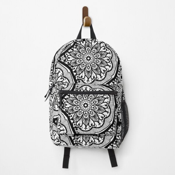 Item preview, Flower Mandalas Pattern Black and White designed and sold by GoldenZodiac888.