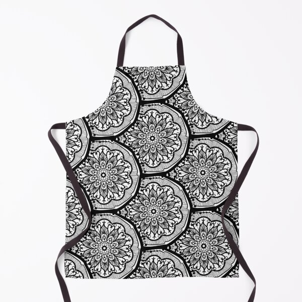 Item preview, Flower Mandalas Pattern Black and White designed and sold by GoldenZodiac888.