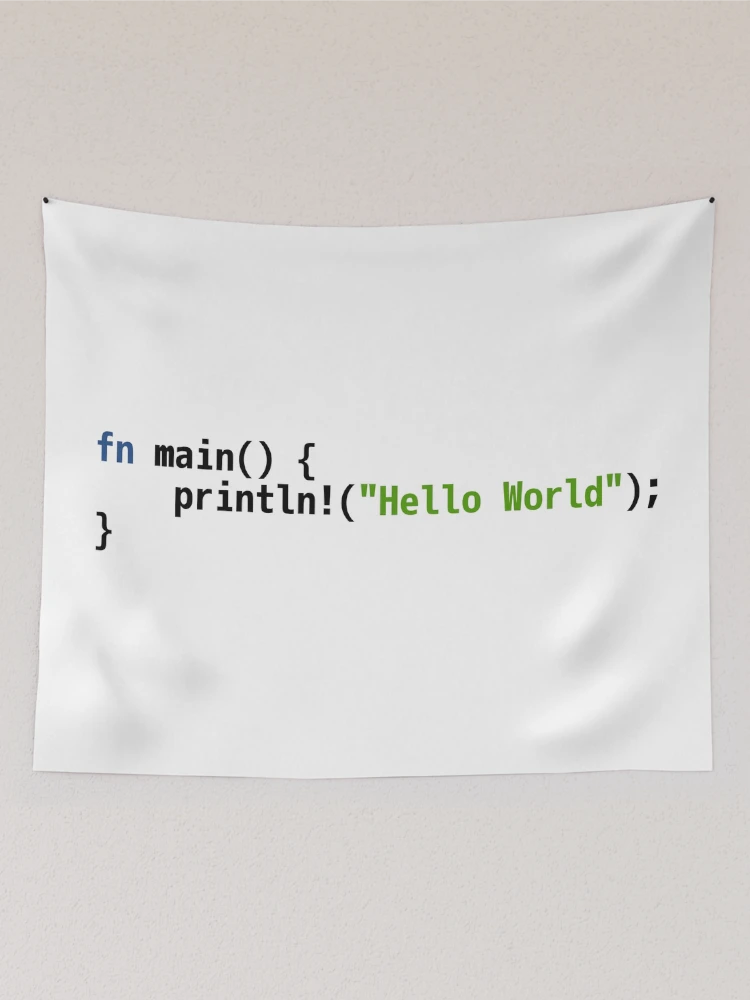 Thumbnail 2 of 3, Tapestry, Hello World Rust Code - Light Syntax Scheme Coder Design designed and sold by geeksta.