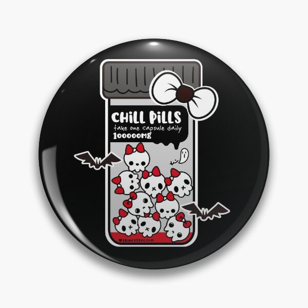 Item preview, chill pills cute skull cartoon designed and sold by princessmi-com.