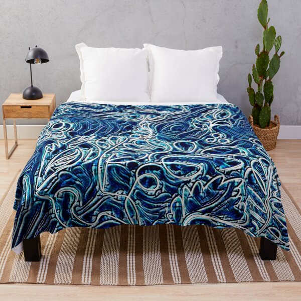 Item preview, irish lace, frost, line art, blue white designed and sold by Maria Mihailova.