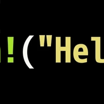 Artwork thumbnail, Hello World Rust Code - Dark Syntax Scheme Coder Design by geeksta
