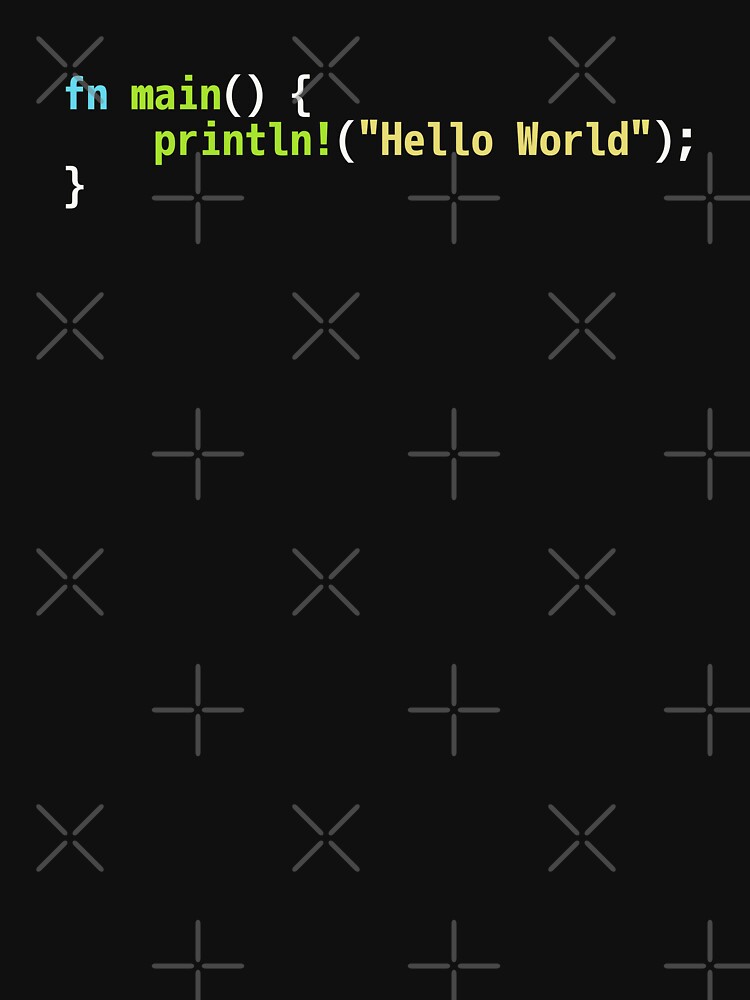 Hello World Rust Code - Dark Syntax Scheme Coder Design by geeksta