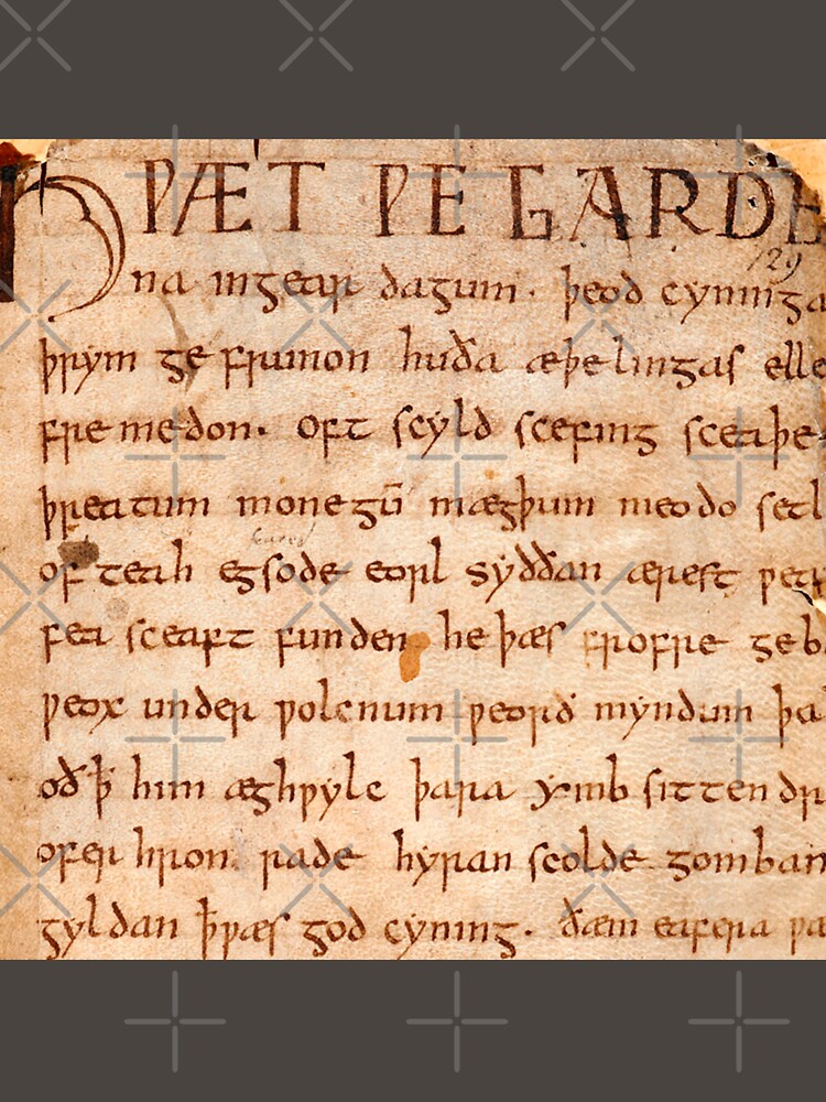 Thumbnail 7 of 7, Classic T-Shirt, Beowulf's oldest known written copy. designed and sold by Odinist.