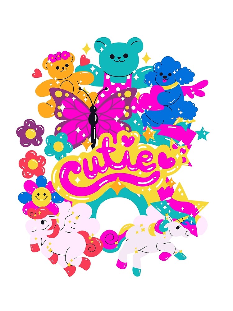 "Cutie Teddy Bear Unicorn Flower" Poster for Sale by Alphazeta Redbubble