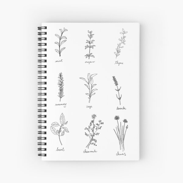 Herb Sketches Spiral Notebook