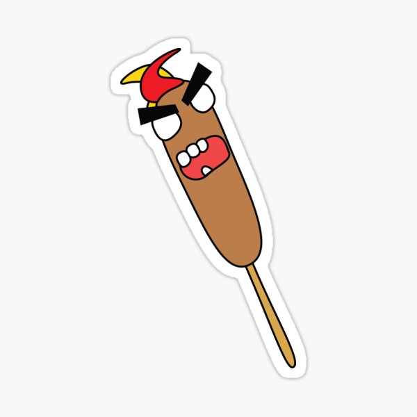 angry zombie corndog Sticker