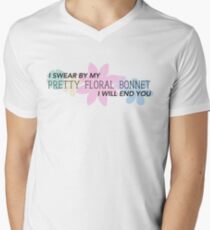 Pretty Floral Bonnet Men's V-Neck T-Shirt