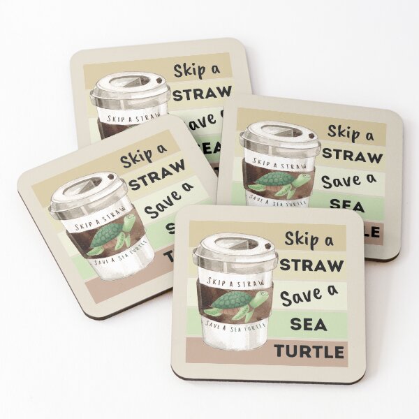 Item preview, Skip a straw, save a sea turtle  designed and sold by WhaleSharkShop.