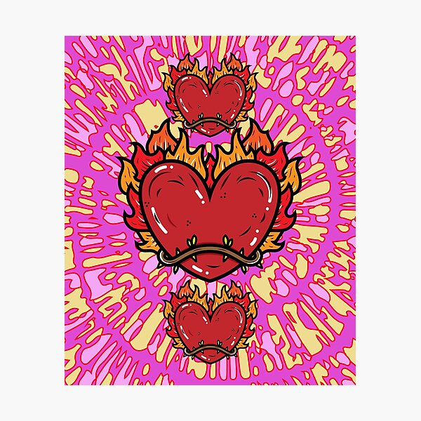 Fotodrucke Brennendes Herz Redbubble