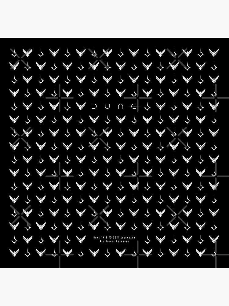 Dune - Atreides and Harkonnen Symbol Pattern (White-Black) - by Printerially