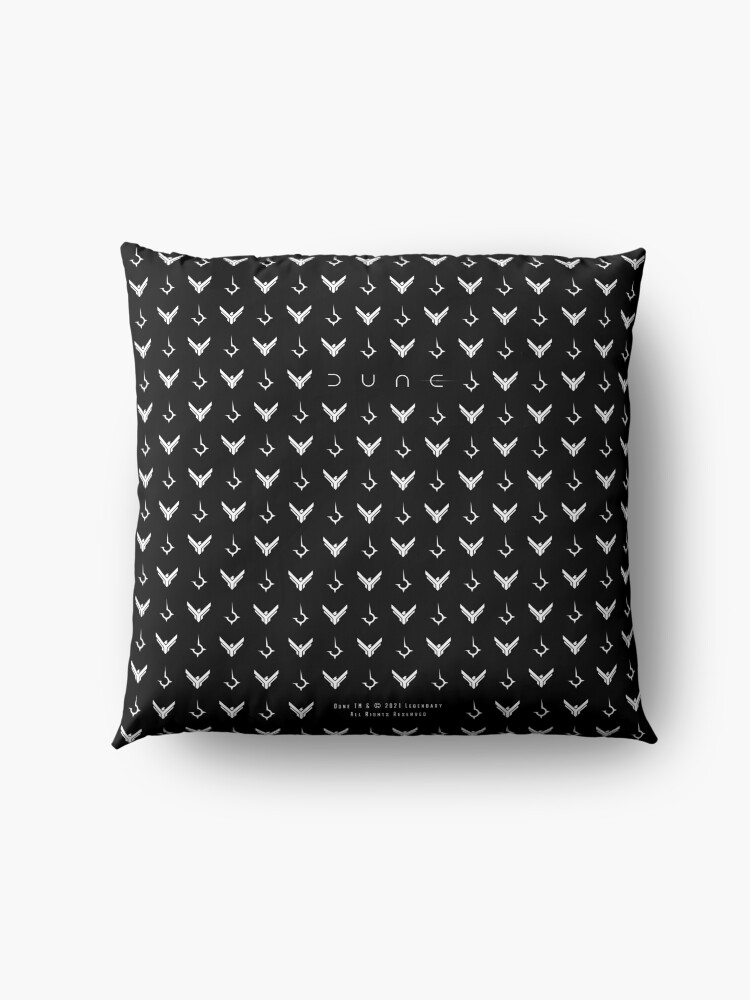 Alternate view of Dune - Atreides and Harkonnen Symbol Pattern (White-Black) - Floor Pillow