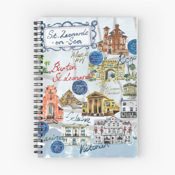 Item preview, St Leonards-on-Sea Landmarks Vintage Retro Map designed and sold by CloneDigitalArt.