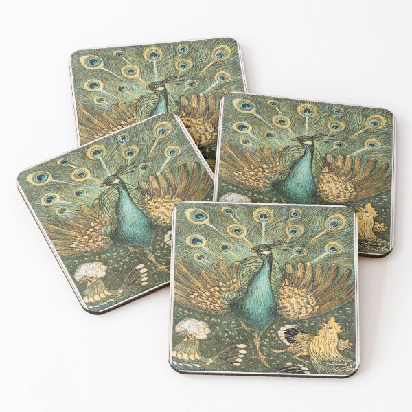 Item preview, Peacock mets roosters Theo Van Hoytema Fine modern art designed and sold by Cattigal.