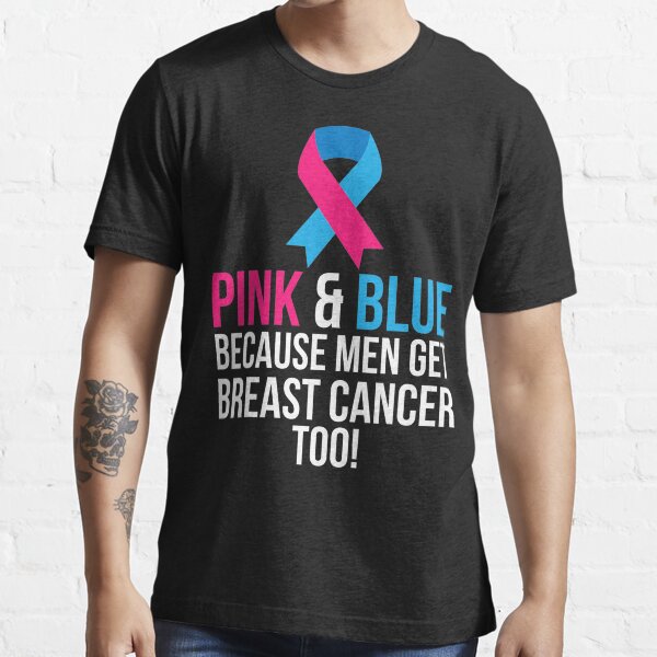 Pink And Blue Men Breast Cancer Awareness Month T Shirt By