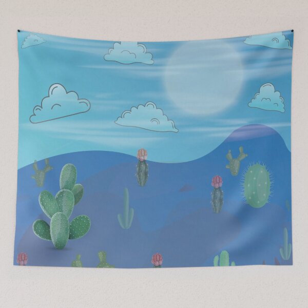 Item preview, Green Cactus and sky patterns designed and sold by Special-Ninja.