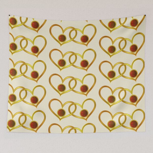Item preview, Two Golden Hearts With Rubies Are Intertwined designed and sold by Phantasmal-2-do.