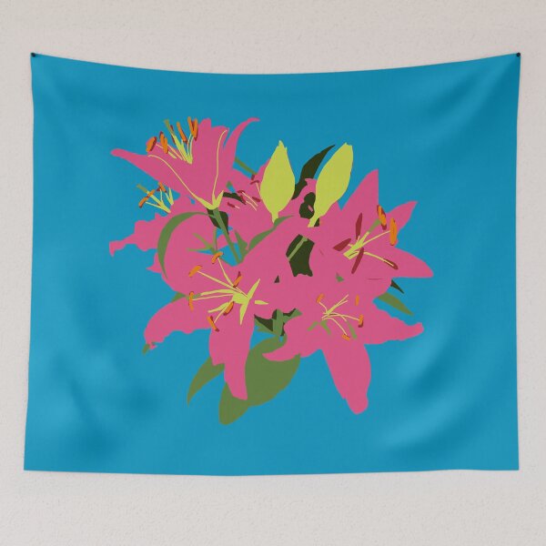 Item preview, Pink Stargazer Lily Flowers Abstract Painting designed and sold by ellenhenry.
