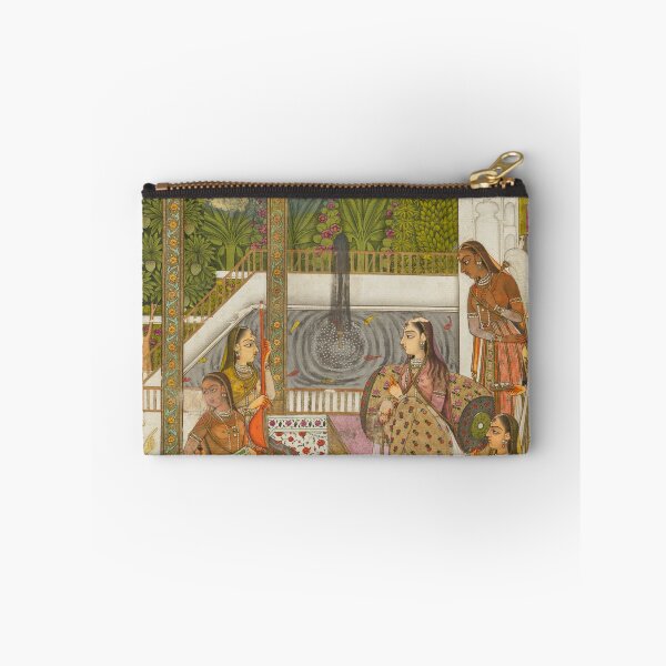 Item preview, A Princess with Attendants on a Terrace designed and sold by HinduArtGallery.
