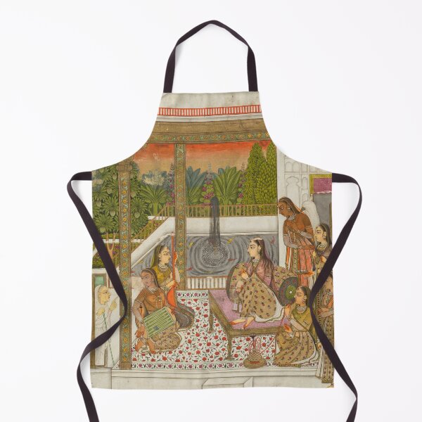 Item preview, A Princess with Attendants on a Terrace designed and sold by HinduArtGallery.