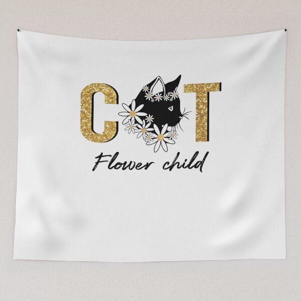 Item preview, Cat Flower Child Hippie designed and sold by RaymondPurves.