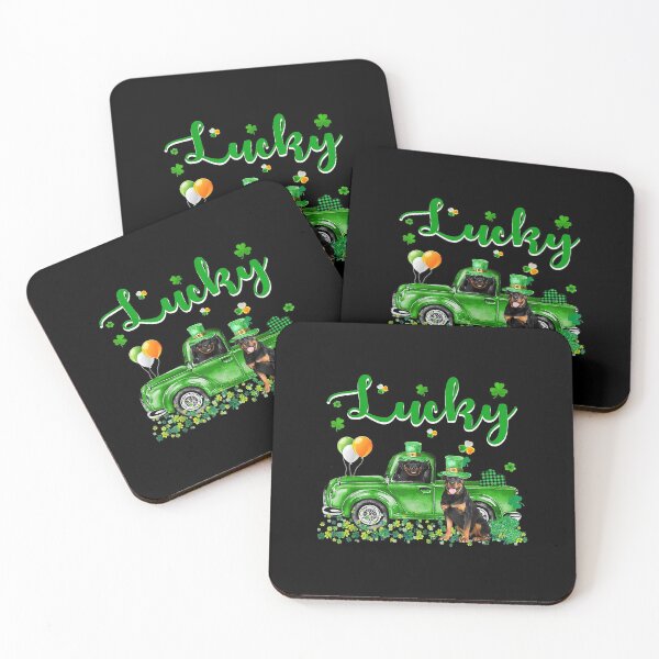 Item preview, Lucky Rottweiler Dog Shamrock St Patricks Day designed and sold by RebeccaCBurton.