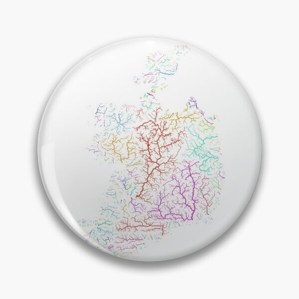 Item preview, Ireland River Basin Map in Rainbow Colours with White Background designed and sold by GrasshopperGeo.
