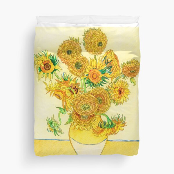 Sunflowers (1889) by Vincent van Gogh Duvet Cover