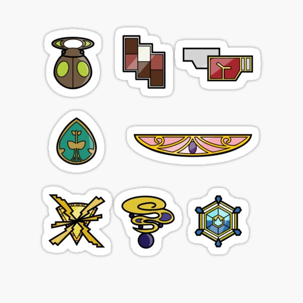 Pokemon - Kalos League: Kalos Region Badges Sticker