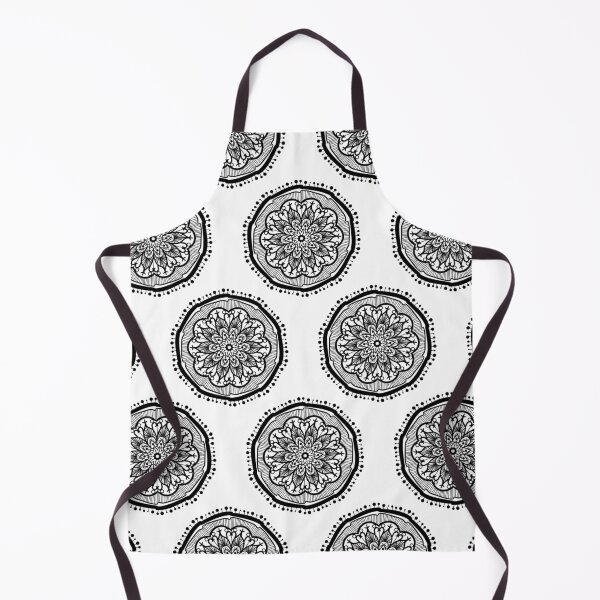 Item preview, Black and White Circle Mandala Flowers designed and sold by GoldenZodiac888.