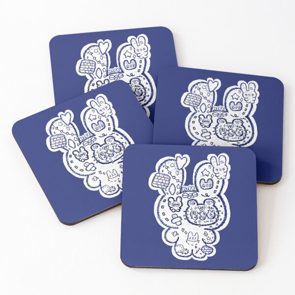 Item preview, hairybeary 10, Navy Blue Embroidered Plushy Japanese Pop Art designed and sold by Ben Ryuki Miyagi Architect.