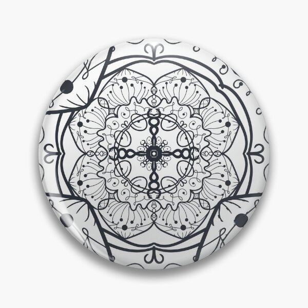 Item preview, Mandala Cross Flower Black and White designed and sold by GoldenZodiac888.