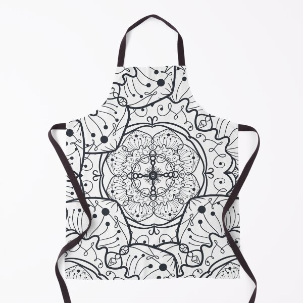 Item preview, Mandala Cross Flower Black and White designed and sold by GoldenZodiac888.