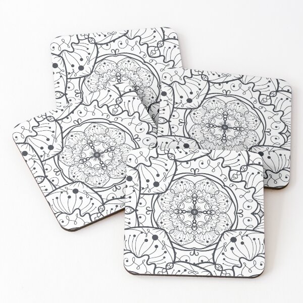 Item preview, Mandala Cross Flower Black and White designed and sold by GoldenZodiac888.
