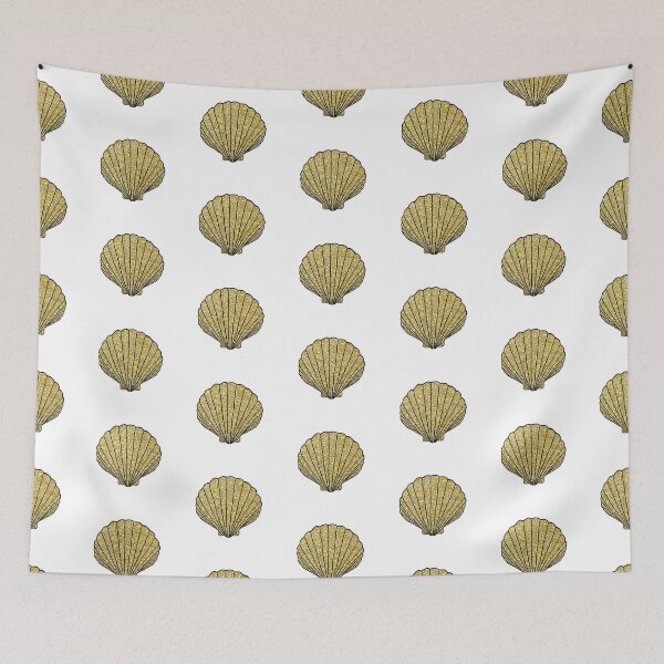 Item preview, Gold glitter seashells pattern | Seashells | Shell lover | Gifts for her designed and sold by Lindsay Marie Patterns.