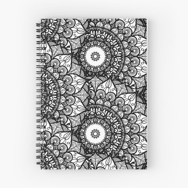 Item preview, Mandala Flowers Black and White Pattern designed and sold by GoldenZodiac888.