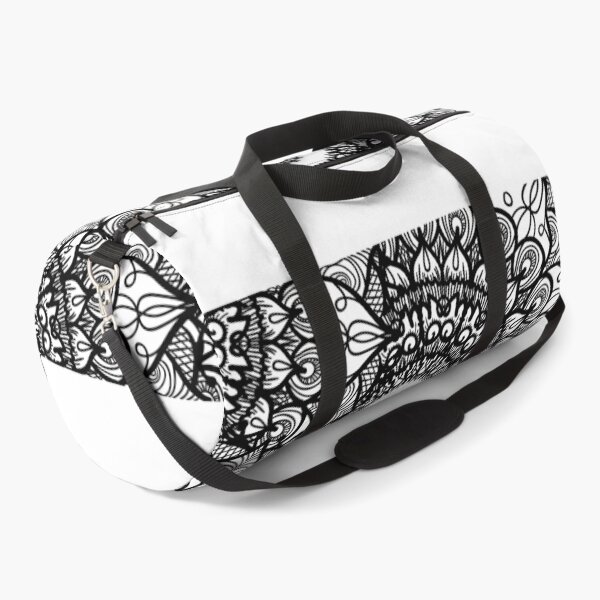 Item preview, Mandala Flowers Black and White Pattern designed and sold by GoldenZodiac888.