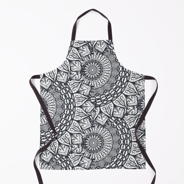 Item preview, Mandala Geometric Flowers Black and White designed and sold by GoldenZodiac888.