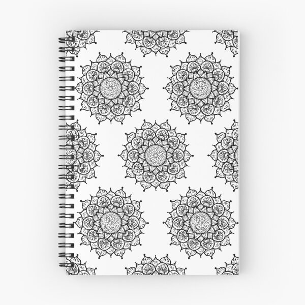 Item preview, Small Mandala Flowers Black and White designed and sold by GoldenZodiac888.