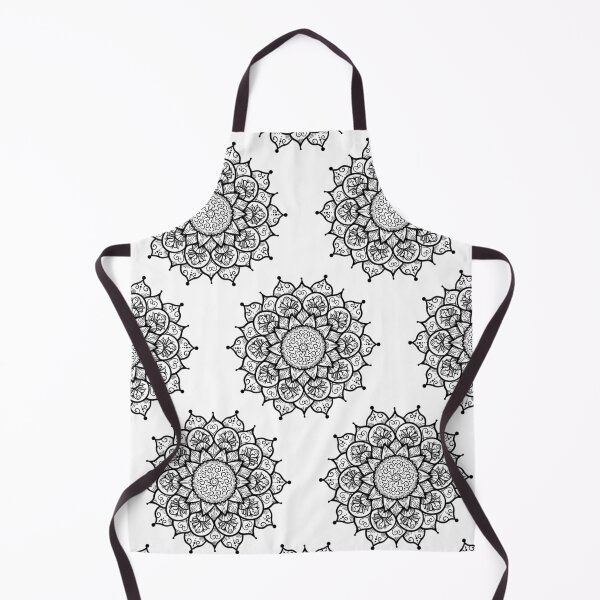 Item preview, Small Mandala Flowers Black and White designed and sold by GoldenZodiac888.