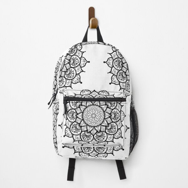 Item preview, Small Mandala Flowers Black and White designed and sold by GoldenZodiac888.