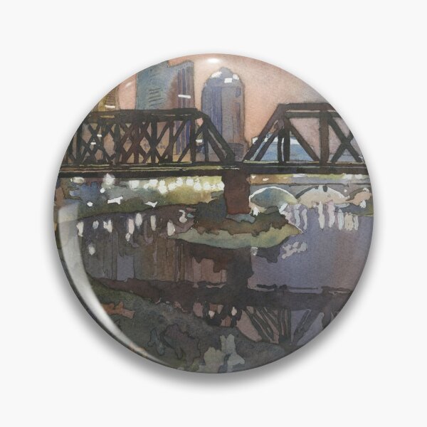 Item preview, Columbus, OH skyline at sunset.  Watercolor painting of Columbus, Ohio at sunset  designed and sold by rfoxphoto.