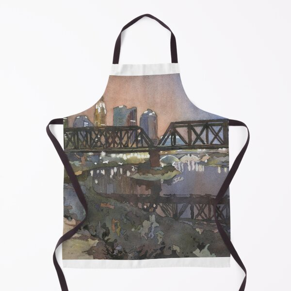 Item preview, Columbus, OH skyline at sunset.  Watercolor painting of Columbus, Ohio at sunset  designed and sold by rfoxphoto.