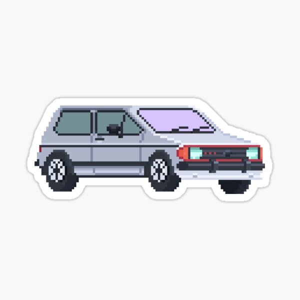Pixel art car retro Sticker for Sale by strart1